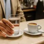 Perché l’acqua al bar si serve prima del caffè? L’usanza spiegata a fondo