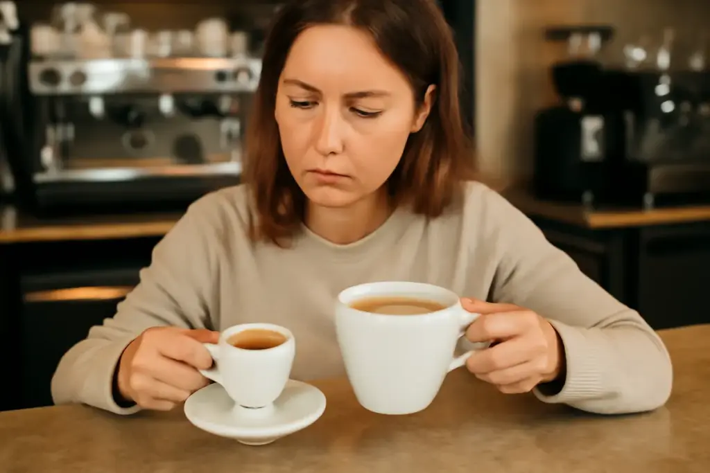 Cosa cambia tra caffè in tazza grande e tazza piccola al bar? Differenze di sapore da non sottovalutare